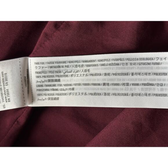 Abercrombie & Fitch M Teddy Coat Fluffy Cozy Burgundy - Picture 8 of 10